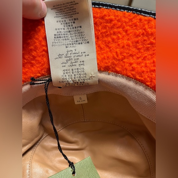 New Gucci Horsebit Orange Bucket Hat Size S - Picture 9 of 9